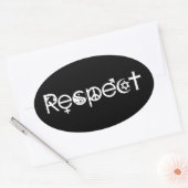 Samenleven met respect - Vrede Vriendelijkheid & T Ovale Sticker (Envelop)