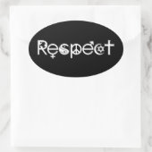 Samenleven met respect - Vrede Vriendelijkheid & T Ovale Sticker (Tas)