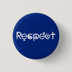 Samenleven met respect - Vrede Vriendelijkheid & T Ronde Button 3,2 Cm