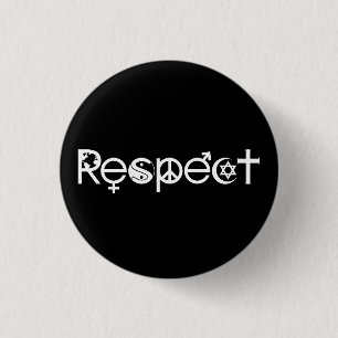 Samenleven met respect - Vrede Vriendelijkheid & T Ronde Button 3,2 Cm