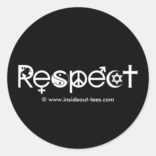 Samenleven met Respect - Vrede Vriendelijkheid & T Ronde Sticker (Voorkant)