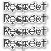 Samenleven met respect - Vrede Vriendelijkheid & T Sticker (Voorkant)