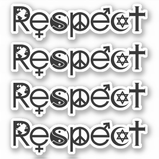 Samenleven met respect - Vrede Vriendelijkheid & T Sticker (Voorkant)