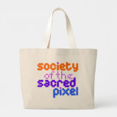 Samenleving van de Heilige Pixel Grote Tote Bag (Achterkant)