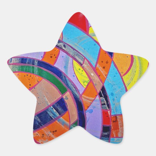 Samenstelling #15 door Michael Moffa Ster Sticker (Voorkant)