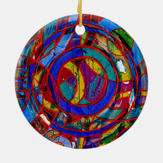 Samenstelling #17 door Michael Moffa Keramisch Ornament (Achterkant)