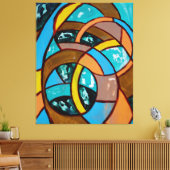 Samenstelling #8 Trio door Michael Moffa Canvas Afdruk (Insitu (Woonkamer))