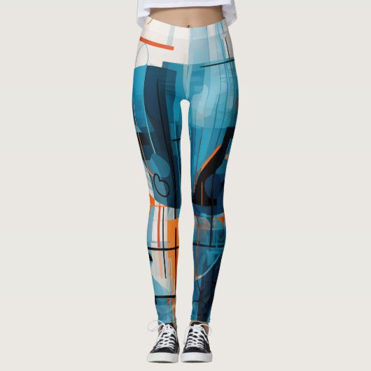 Samenstelling abstracte geometrische vormen leggings (Voorkant)
