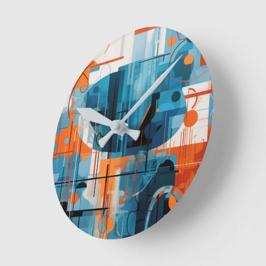 Samenstelling abstracte geometrische vormen ronde klok (Hoek)