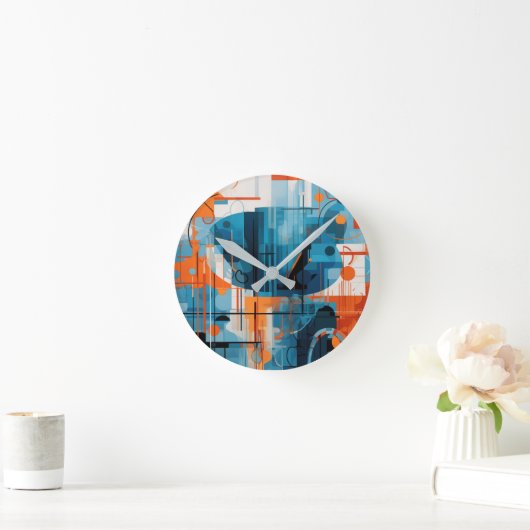 Samenstelling abstracte geometrische vormen ronde klok (Huis)
