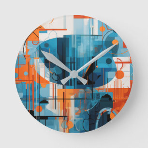 Samenstelling abstracte geometrische vormen ronde klok