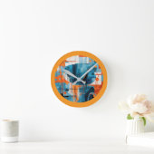 Samenstelling abstracte geometrische vormen ronde klok (Huis)