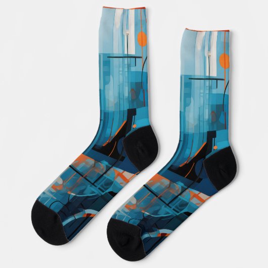 Samenstelling abstracte geometrische vormen sokken (Links)