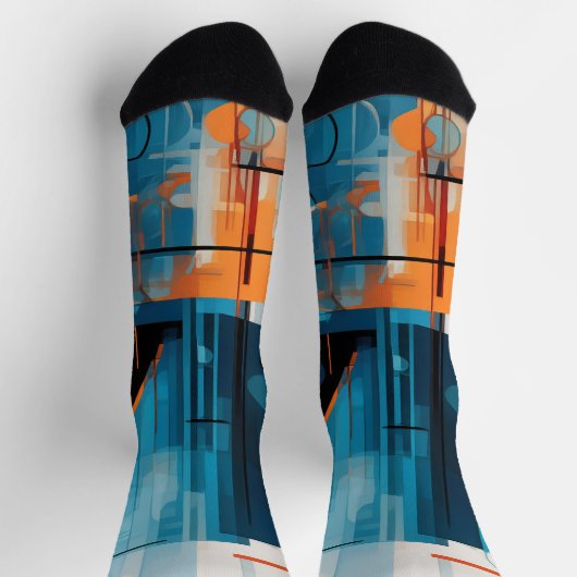 Samenstelling abstracte geometrische vormen sokken (Top)