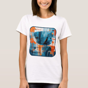 Samenstelling abstracte geometrische vormen t-shirt