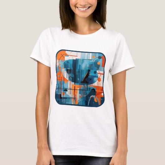 Samenstelling abstracte geometrische vormen t-shirt (Voorkant)