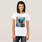 Samenstelling abstracte geometrische vormen t-shirt (Voorkant volledig)