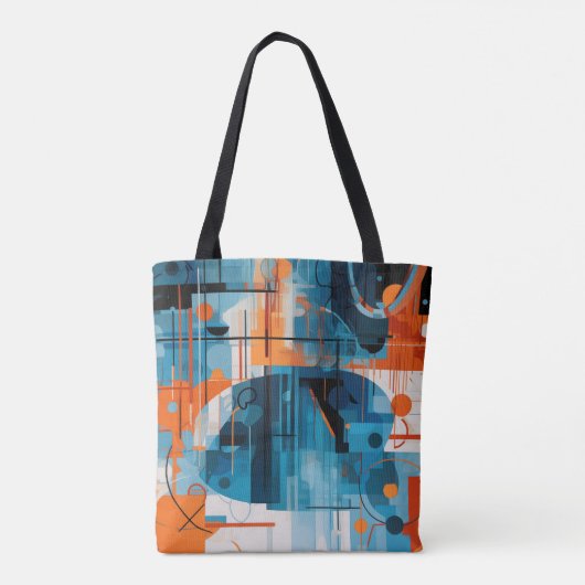 Samenstelling abstracte geometrische vormen tote bag (Achterkant)