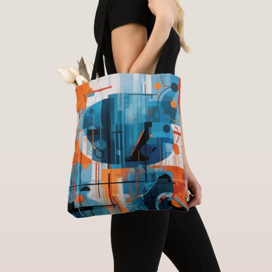 Samenstelling abstracte geometrische vormen tote bag (Dichtbij)