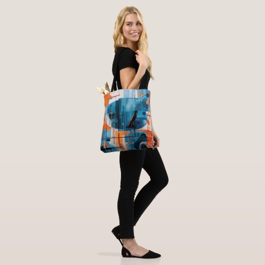 Samenstelling abstracte geometrische vormen tote bag (Op model)