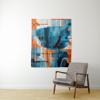 Samenstelling abstracte geometrische vormen wandkleed