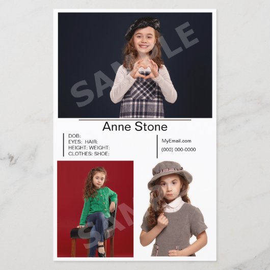 Samenstelling Actor Model Headshot Childrens Zed (Achterkant)