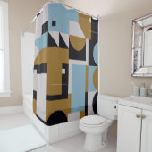 Samenstelling Bauhaus, met abstracte ele Douchegordijn (In situ)