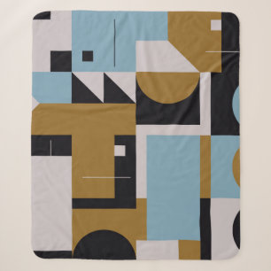 Samenstelling Bauhaus, met abstracte ele Sherpa Deken