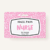 Samenstelling Boek Nurse Hall Pass voor opvoeders Badge (Achterkant)