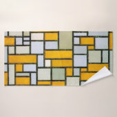 Samenstelling Geel en grijs, Mondriaan Badhanddoek (Badhanddoek)