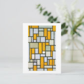 Samenstelling Geel en grijs, Mondriaan Briefkaart (Staand voorkant)