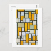 Samenstelling Geel en grijs, Mondriaan Briefkaart (Voorkant / Achterkant)
