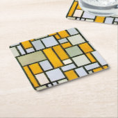 Samenstelling Geel en grijs, Mondriaan Kartonnen Onderzetters (Schuin)