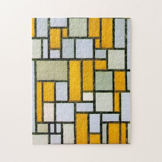 Samenstelling Geel en grijs, Mondriaan Legpuzzel (Verticaal)