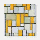 Samenstelling Geel en grijs, Mondriaan Magneet (Voorkant)
