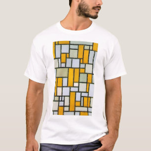 Samenstelling Geel en grijs, Mondriaan T-shirt