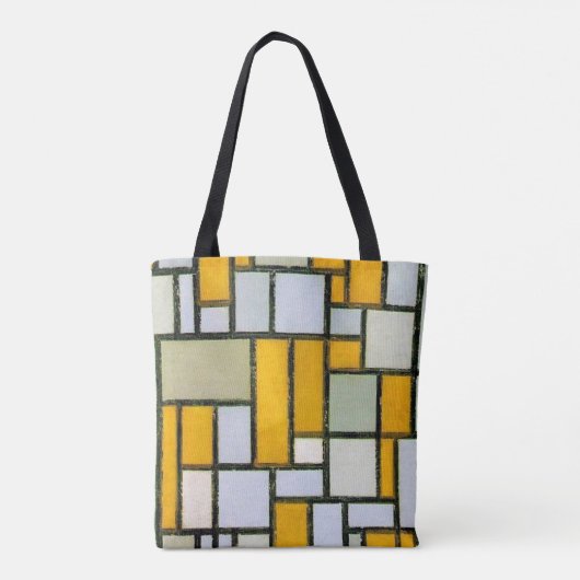 Samenstelling Geel en grijs, Mondriaan Tote Bag (Achterkant)