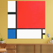 Samenstelling II in rood blauw en geel (1930) Canvas Afdruk (Insitu (Woonkamer))