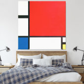 Samenstelling II in rood blauw en geel (1930) Canvas Afdruk (Insitu (Slaapkamer))
