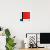 Samenstelling II in rood, blauw en geel - Mondriaa Poster (Thuiskantoor)