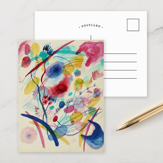 Samenstelling in Rood Blauw Groen Geel | Kandinsky Briefkaart