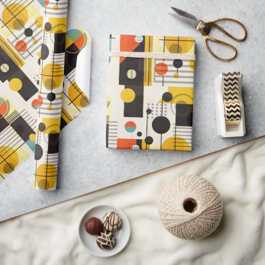 Samenstelling kleurrijke geometrische vormen cadeaupapier (Crafts)