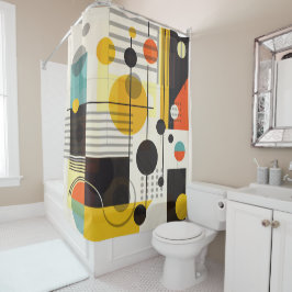 Samenstelling kleurrijke geometrische vormen douchegordijn