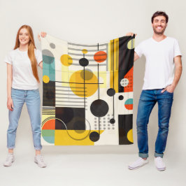 Samenstelling kleurrijke geometrische vormen fleece deken