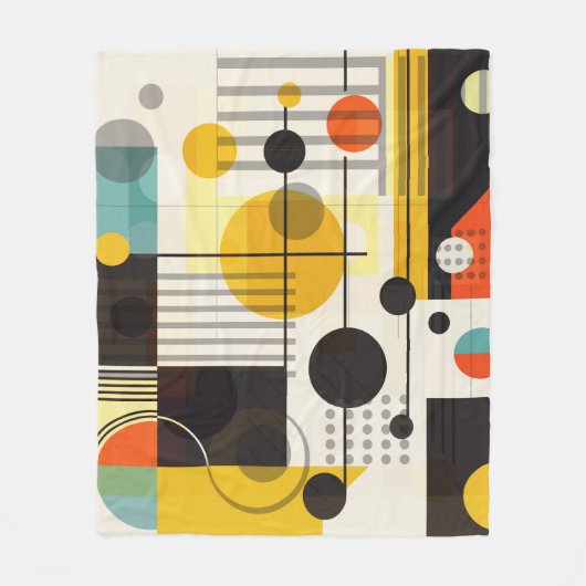 Samenstelling kleurrijke geometrische vormen fleece deken (Voorkant)