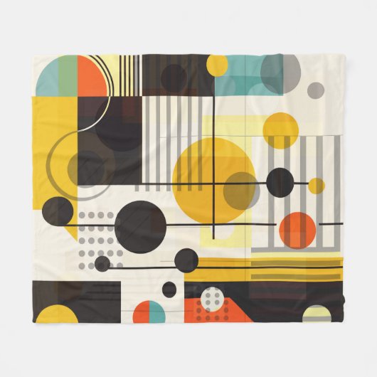 Samenstelling kleurrijke geometrische vormen fleece deken (Voorkant (Horizontaal))