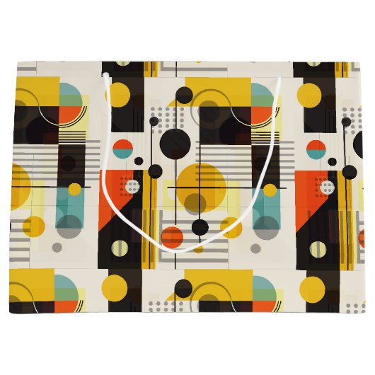 Samenstelling kleurrijke geometrische vormen groot cadeauzakje (Voorkant)