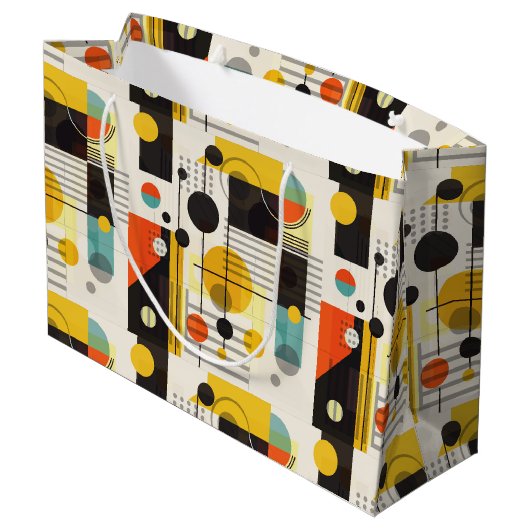 Samenstelling kleurrijke geometrische vormen groot cadeauzakje (Achterkant Gekanteld)
