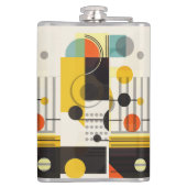 Samenstelling kleurrijke geometrische vormen heupfles (Achterkant)