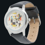 Samenstelling kleurrijke geometrische vormen horloge<br><div class="desc">Kleurrijke cirkels,  vierkanten en lijnen,  moderne abstracte artistieke samenstelling.</div>